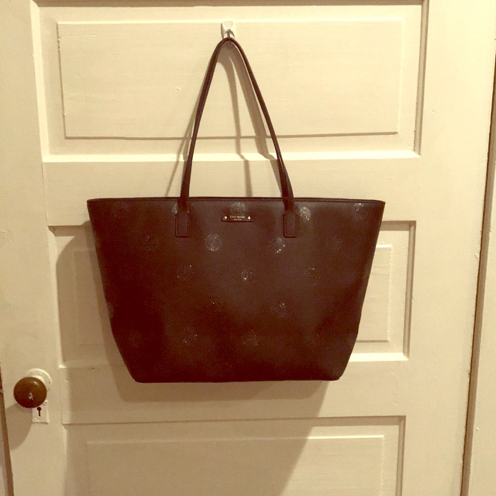 Kate Spade Large Tote in Black Glitter